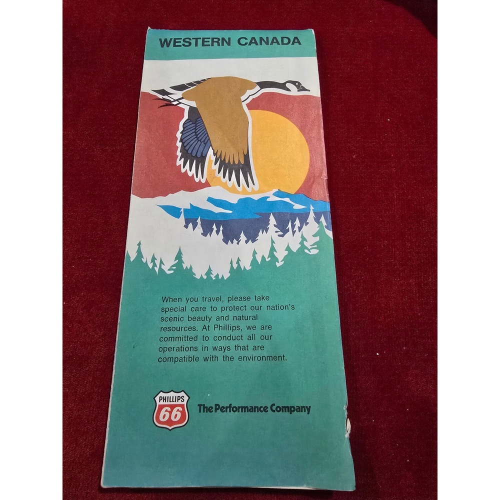 Vintage Western Canada Phillips 66 Travel Map Credit Card Brochure